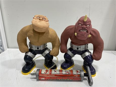 2 ELECTRONIC TOY QUEST MORPHMANS (12” tall)