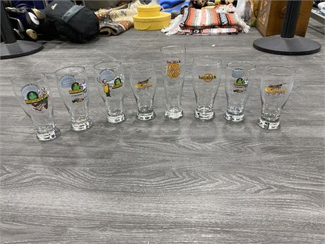 LOT OF 8 BEER GLASSES
