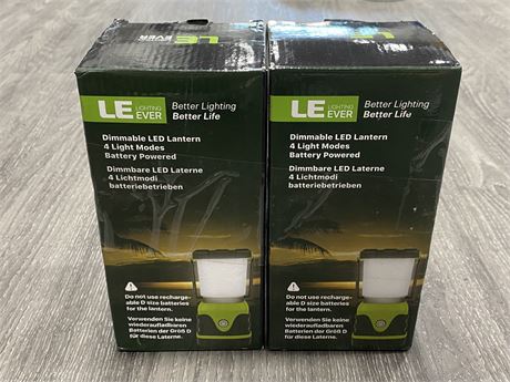 2 NEW DIMMABLE LED LANTERNS (7.5”)