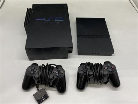 2 PLAYSTATION 2s W/CONTROLLERS (No cords)
