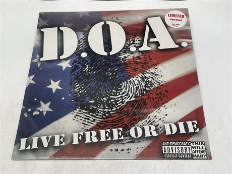 SEALED D.O.A - LIVE FREE OR DIE LIMITED RED VINYL