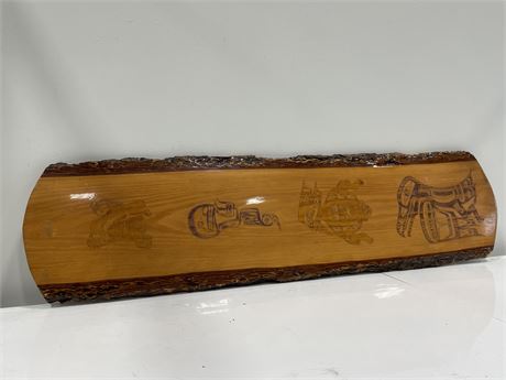 LIVE EDGE SIGNED FIRST NATIONS DECOR PIECE 42” LONG