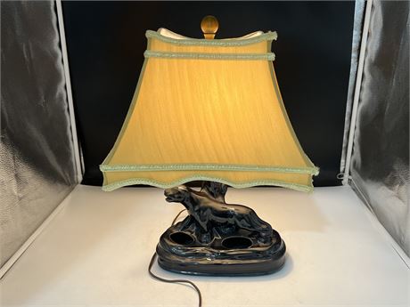 VINTAGE MCM BLACK PANTHER LAMP / PLANTER (Works) 20” TALL