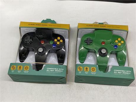 2 SEALED THIRD PARTY N64 CONTROLLERS