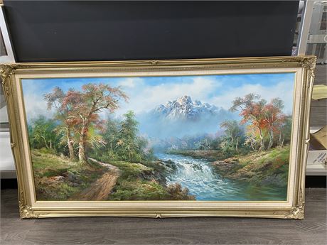 LARGE FRAMED OIL ON CANVAS PAINTING (53”x30”)