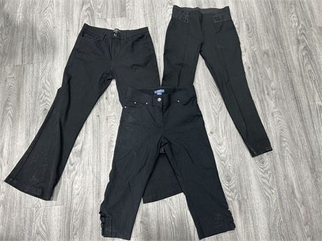 3 PAIRS OF WOMENS PANTS - ASSORTED BRANDS & SIZES (SEE PICS)