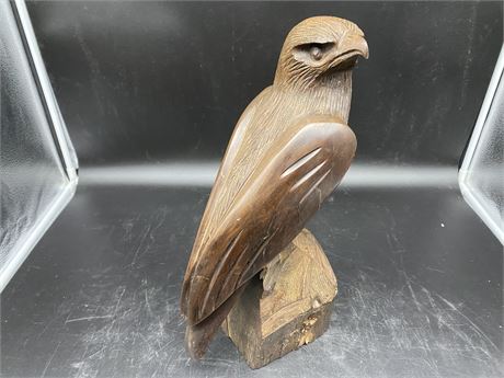 HAND-CARVED EAGLE SCULPTURE (15” tall)