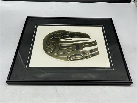 NUMBERED “RAVEN” GILT PRINT SIGNED 1988 (17”x14”)