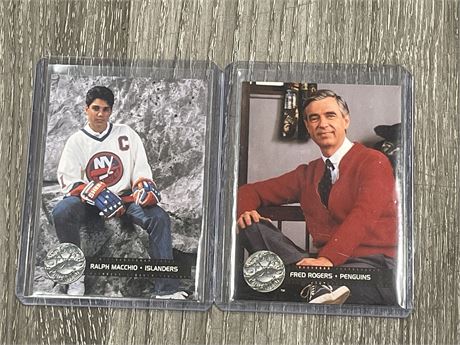 “KARATE KID” (RALPH MACCHIE) + “MR. ROGERS” (FRED ROGERS) ROOKIE CARDS