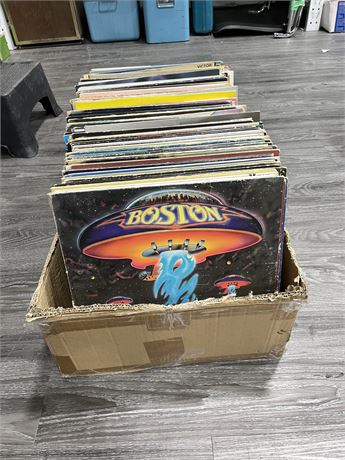 LARGE BOX OF RECORDS (MOSTLY SCRATCHED)