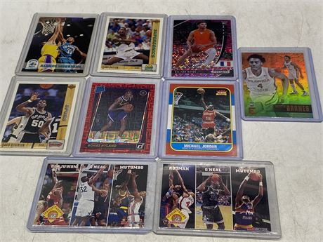 9 NBA STARS AND ROOKIES CARDS