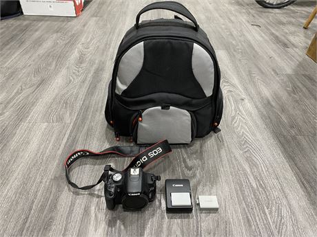 CANON REBEL T1I DSLR BODY ONLY - 2 BATTERIES, CHARGER, GEAR BAG INCLUDED