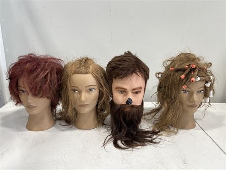 4 HAIRDRESSING HEADS