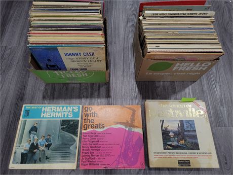 2 BOXES OF VINTAGE RECORDS (Mostly Scratched)