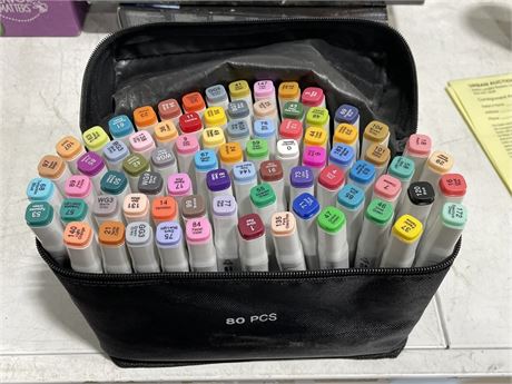 80 PIECE FELT TIPPED MARKERS