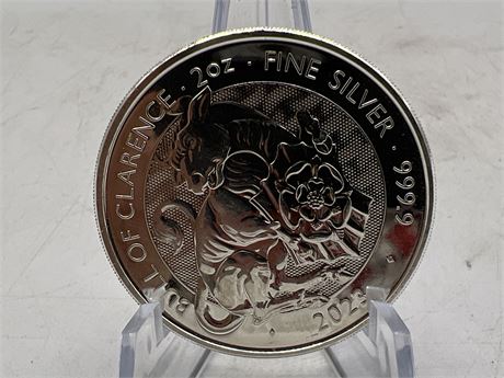 2 OZ 999 FINE SILVER BULL OF CLARENCE COIN