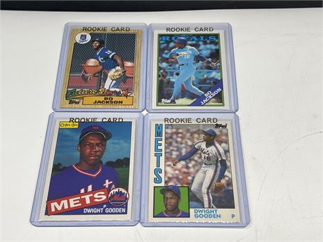 ROOKIE BO JACKSON / DWIGHT GOODEN CARDS - NM+