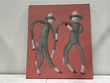 HIGH VALUE ORIGINAL PAINTING ON CANVAS BY THOMAS ANFIELD “BUTCH MONKEYS”(30”x26)