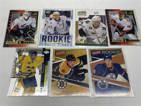 LOT OF 7 NHL ROOKIE CARDS
