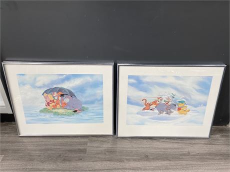 2 FRAMED WINNIE THE POOH PICTURES (20”x16”)