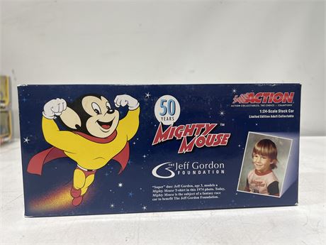 JEFF GORDON SIGNED W/ COA 1/24 SCALE MIGHTY MOUSE DIECAST