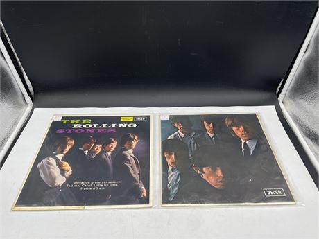 THE ROLLING STONES - 1ST & 2ND ALBUMS - HOLLAND PRESSINGS - (F) FAIR (SCRATCHED)