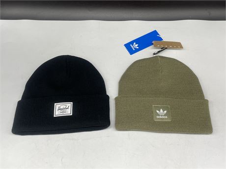 NEW HERSCHEL / ADIDAS TOQUES - ADIDAS IS NEW WITH TAGS