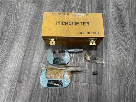 MICROMETER SET IN BOX (1 piece missing)