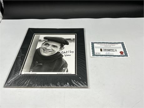 ROBERT CLARY (Hogans heroes) SIGNED PHOTO MATTED TO 11”x14” W/COA