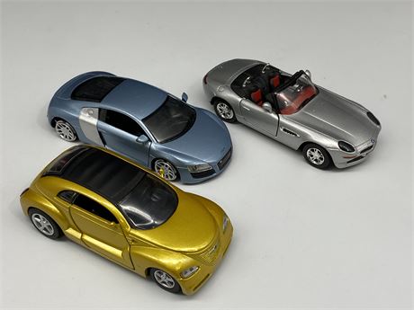 (3) 1/32 SCALE DIE CAST CARS