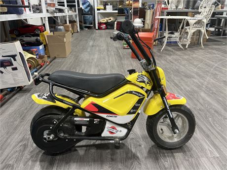 WORKING CHILDS ELECTRIC MOTORCYCLE - NEEDS CHARGER - 34” LONG