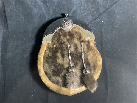 VINTAGE SEAL SKIN CELTIC BAGPIPE ACCESSORY