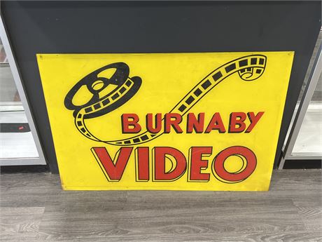 VINTAGE BURNABY VIDEO PLEXI SIGN (42”x28”)