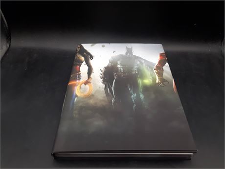 INJUSTICE COLLECTORS HARDCOVER GUIDE BOOK WITH BONUS LITHOGRAPH - MINT CONDITION
