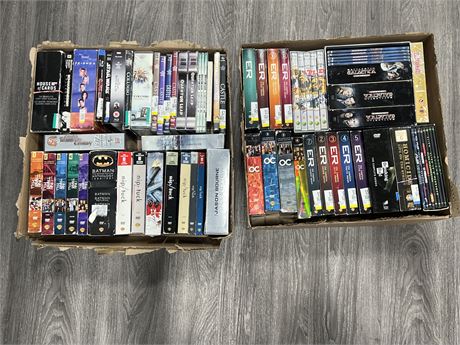 2 BOXES OF DVDS / SERIES & SEASON SETS