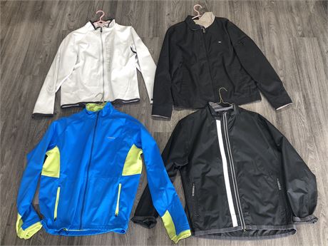 4 LARGE JACKETS (NIKE, HELLY HANSEN, PATAGONIA, QUICKSILVER)