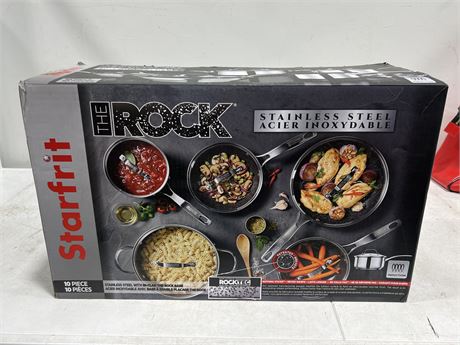 (NEW) THE ROCK 10 PIECE STAINLESS STEEL POT / PAN SET