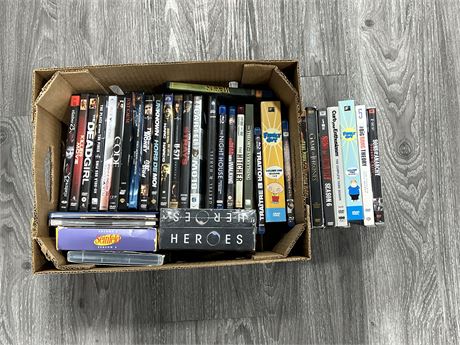 BOX OF MISC DVD / BLURAYS - SOME SEALED