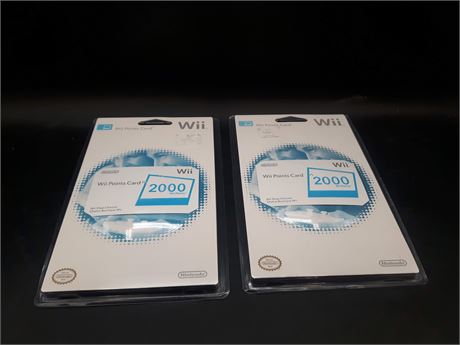 SEALED - NINTENDO WII POINTS CARDS