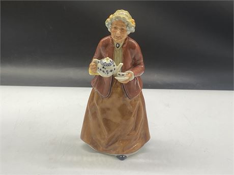 ROYAL DOULTON TEATIME FIGURE (HAS BEEN REPAIRED) (7”)