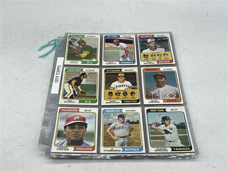 1974 TOPPS BASEBALL CARDS IN SHEETS