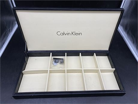 CALVIN KLEIN LEATHER JEWEL BOX W/ PINS & TAGS