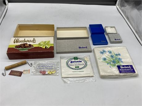 LOT OF VINTAGE WOODWARDS / EATONS ITEMS