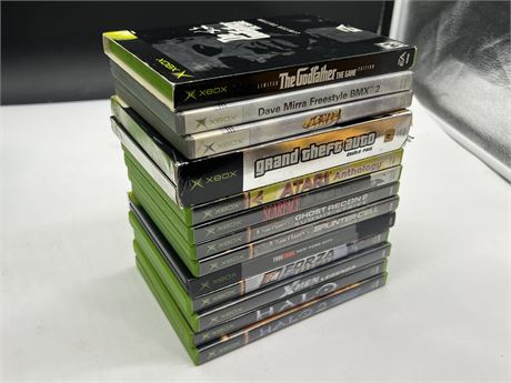 13 XBOX GAMES ALL W/INSTRUCTIONS - CONDITION VARIES