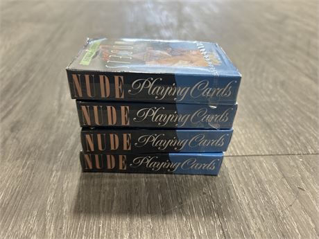 4 NEW SETS OF ADULT PLAYING CARDS