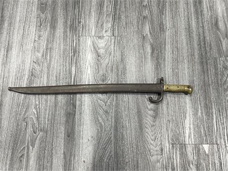 DATED 1876 FRENCH BAYONET - DATE & NAME ENGRAVED - 28” LONG