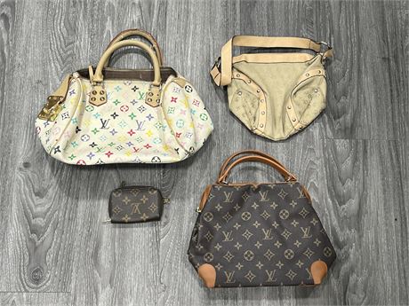 3 REPRODUCTION LV BAGS / CHANGE PURSE & OTHER