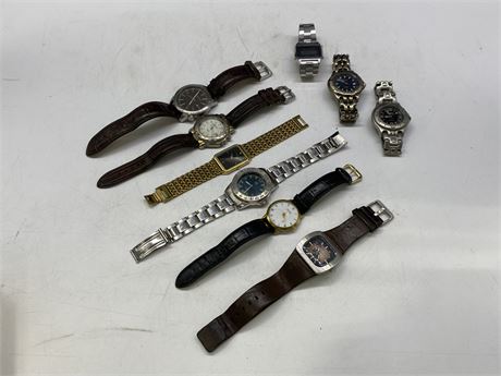 SMALL BOX OF MENS WATCHES
