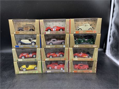 12 BRUMM DIECAST CARS (Some missing minor pieces)