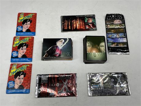 4 VINTAGE X-FILES COLLECTOR CARD SETS & 3 SEALED 21 JUMP STREET CARDS